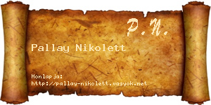 Pallay Nikolett névjegykártya