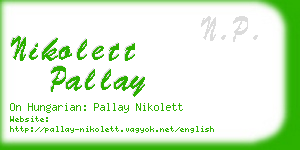 nikolett pallay business card